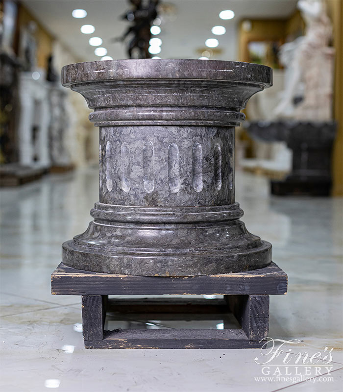 Short Black Marble Column Base