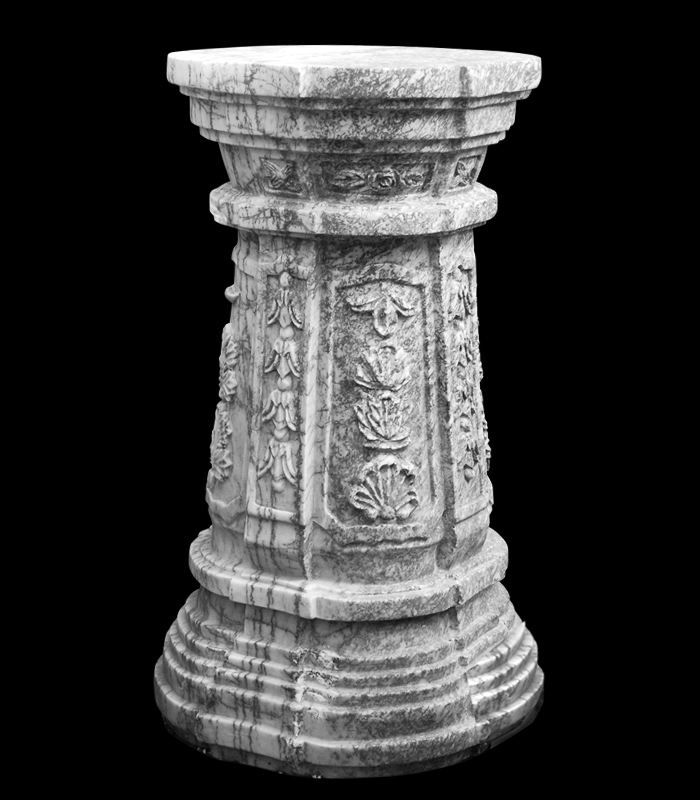 Ornate Gray Marble Base