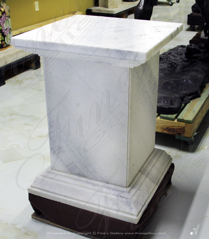 Rectangular White Marble Base