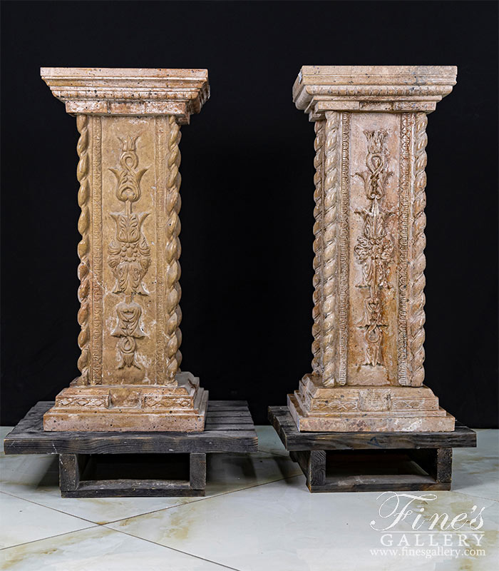 Vintage Marble Pedestal Pair