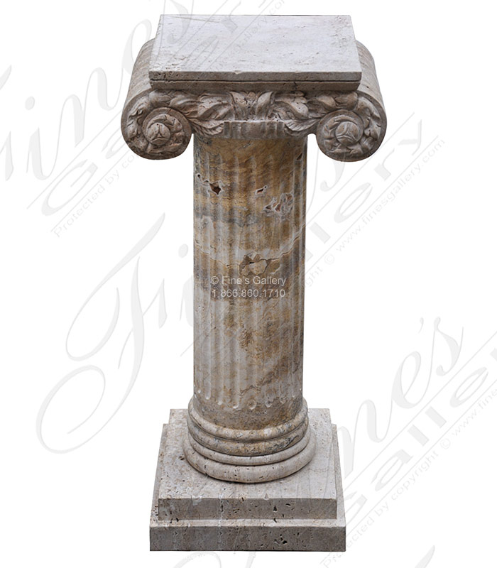 Ionic Column Travertine Pedestal 