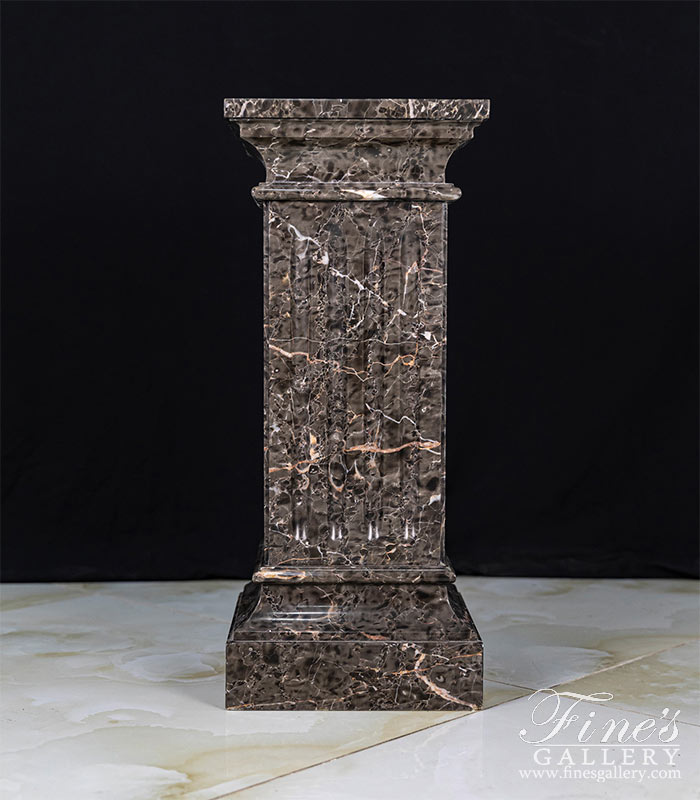 Pedestal for Art in Polished Marquina Marble