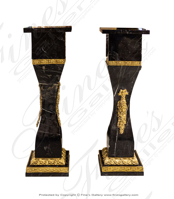 Marble Brass Pedestal - PAIR