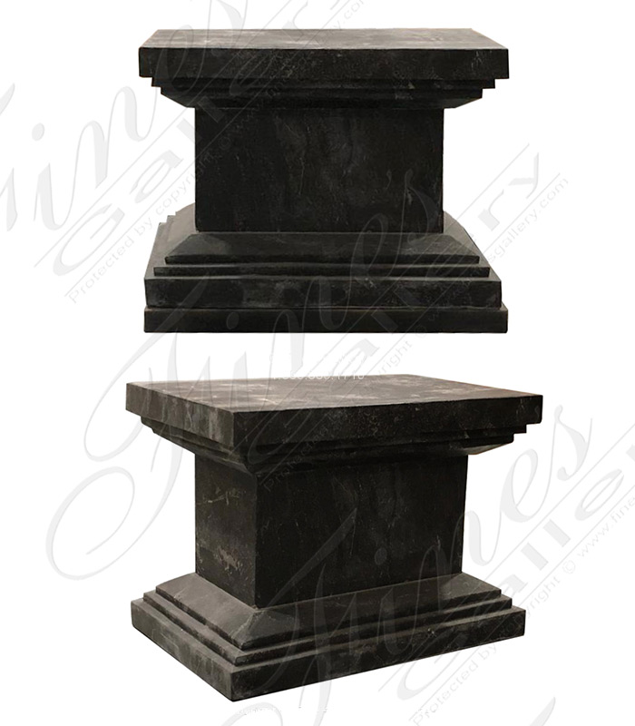 16 Inch Tall Black Marble Pedestal