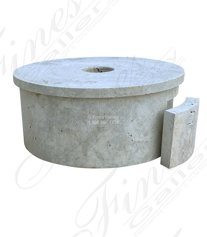 36 Inch Round Light Travertine Pedestal