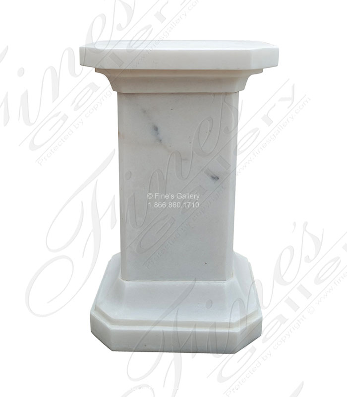 17.50 Inch Tall Pedestal in Statuary Marble