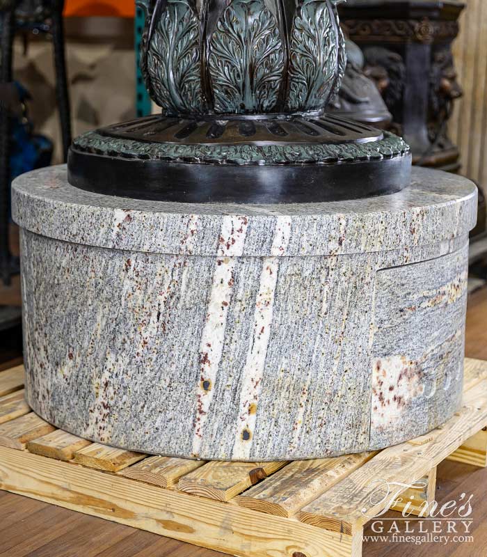 Antique Griggio Granite Fountain Base