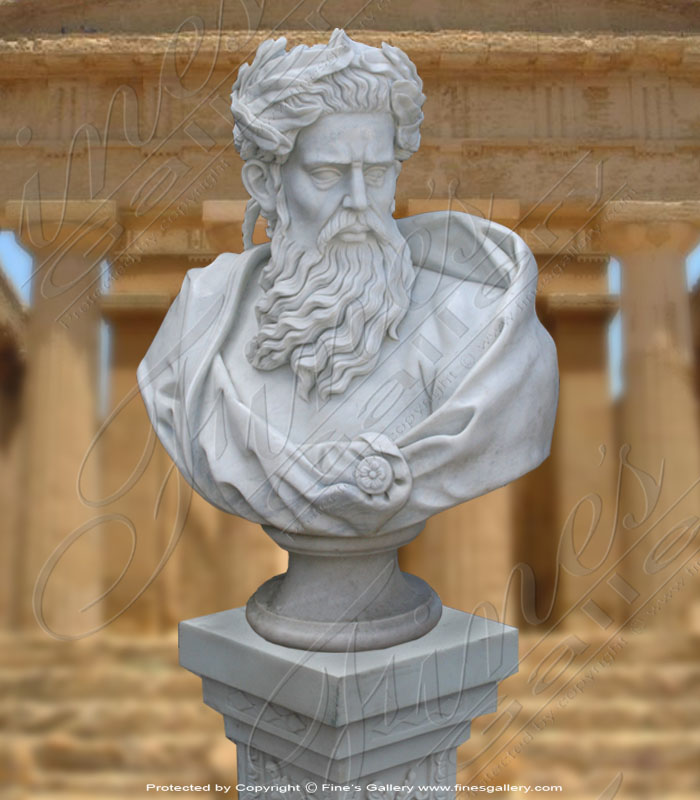 White Marble Zeus Bust