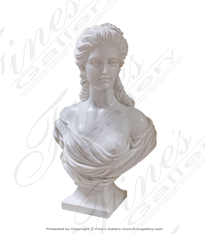 Pure White Marble French Noblewoman bust