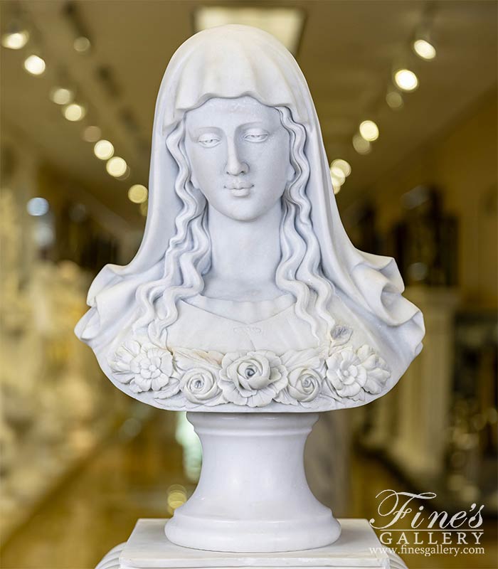 Holy Mother Bust in Statuary Marble