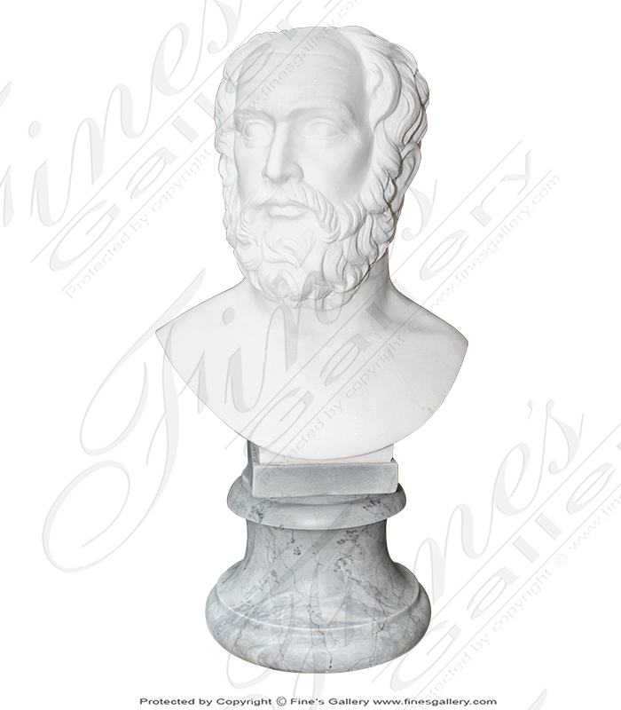 Bust of Plato in Statuary White Marble