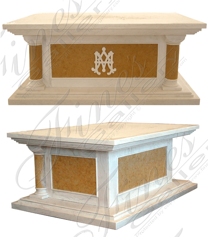 Cream and Yellow Marble Church Altar