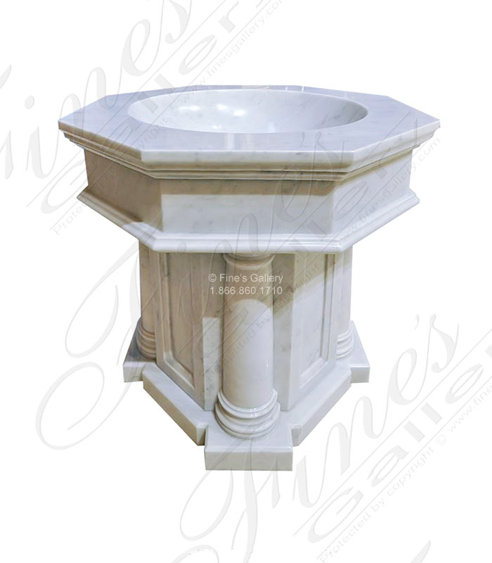 Marble Baptismal Font in Statuary White Marble ( Museum Quality ) 