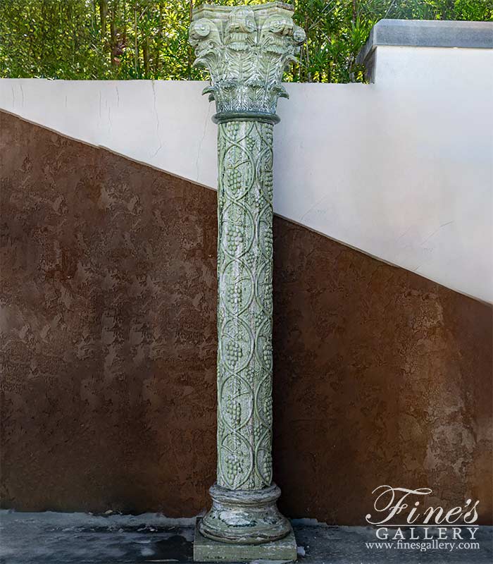 Green Marble Column Pair