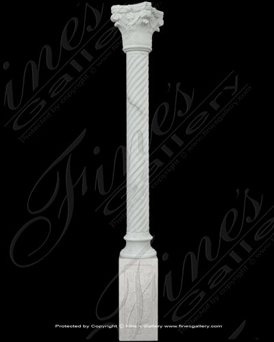 White Carrara Marble Column