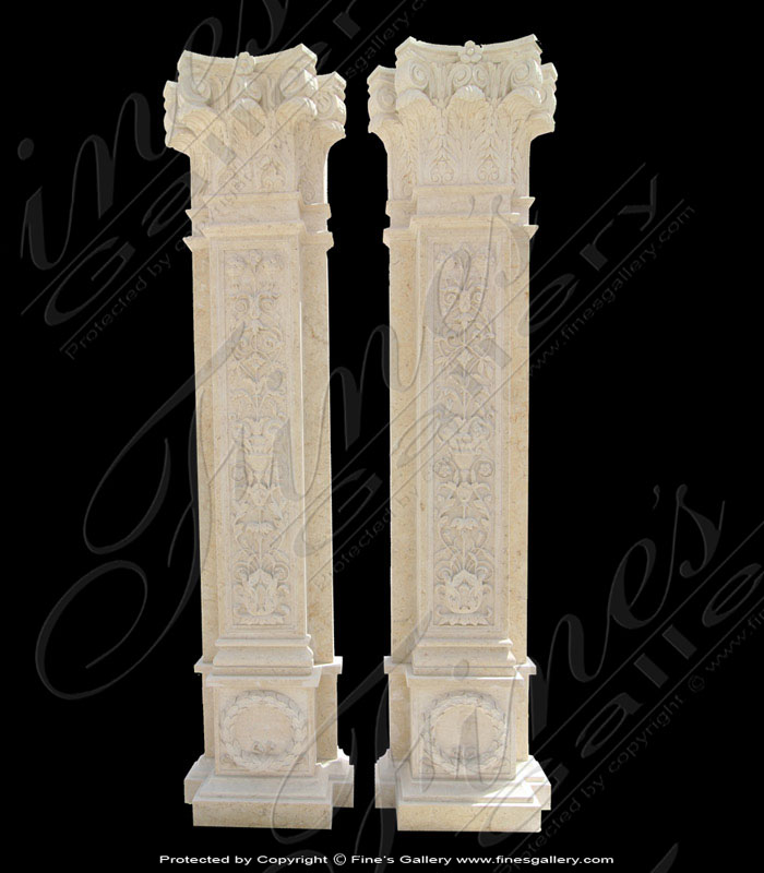White Carrara Marble Columns