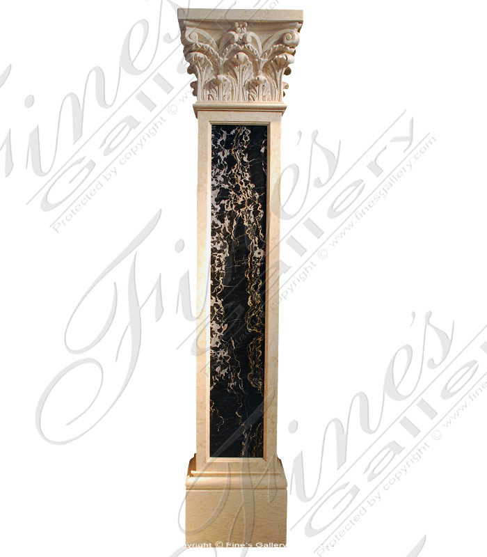 Egypt Cream and Italian Portoro Marble Columns