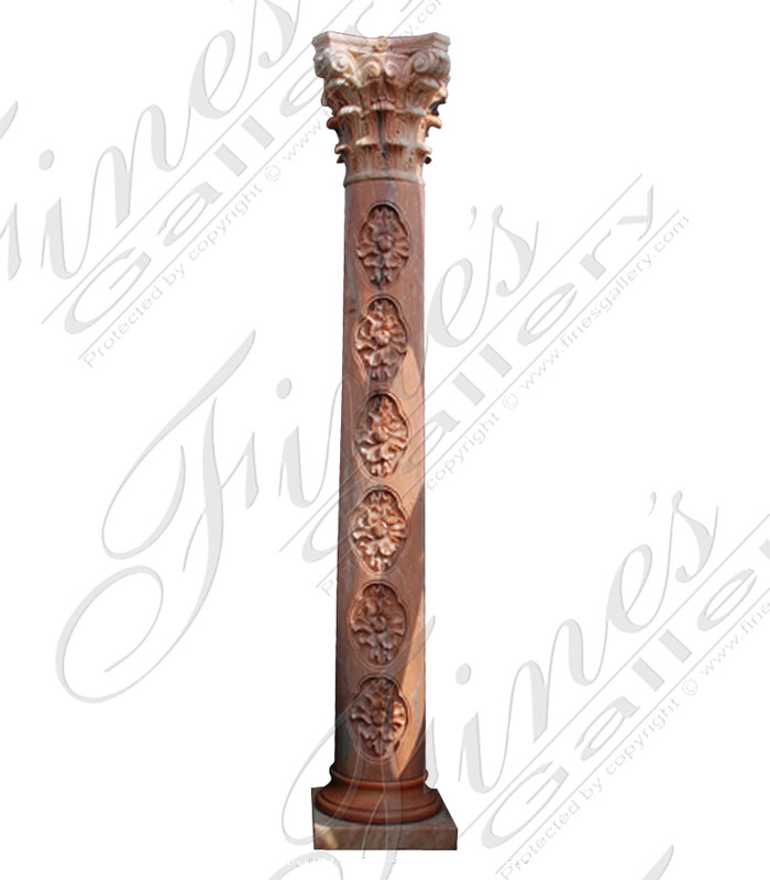 Ornate Decor Marble Column Pair