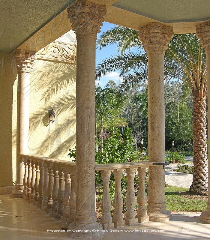 Old World Travertine Columns and Balusters