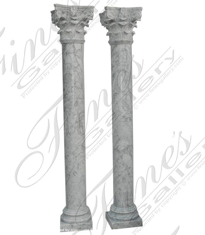 Italian White Carrara Marble Columns