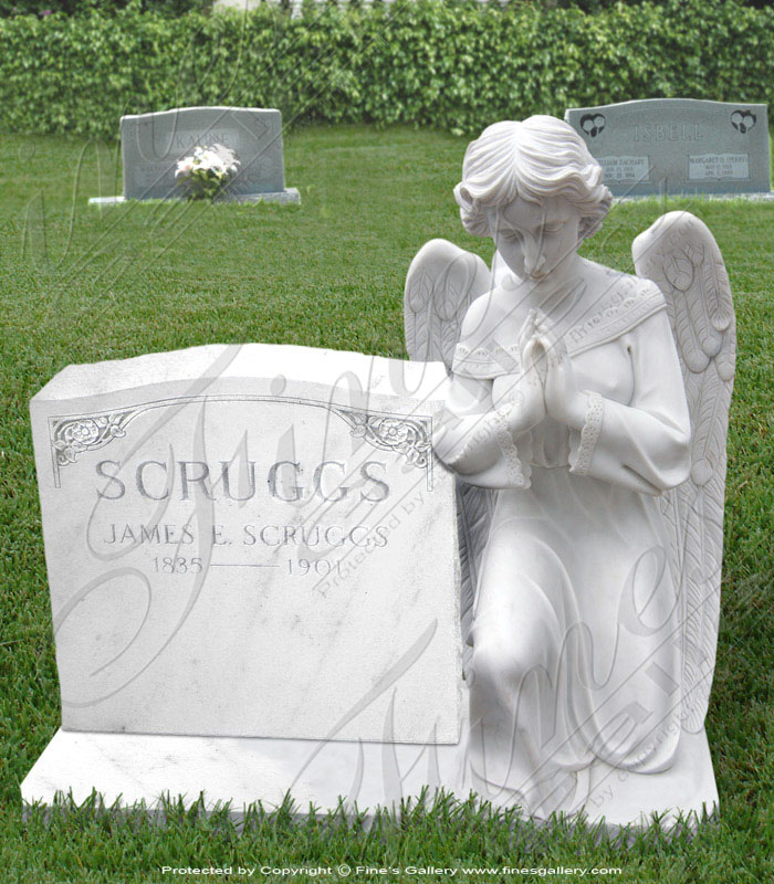 Angel in Prayer Marble Memorial
