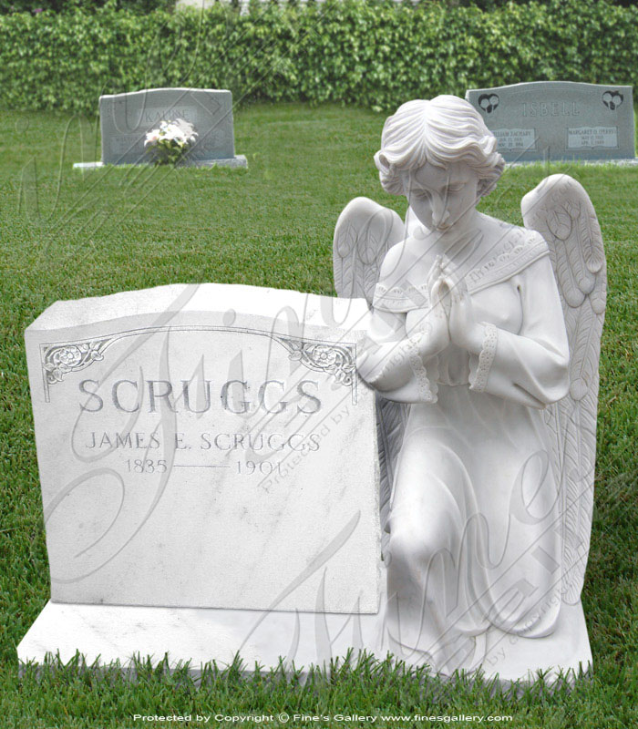 Angel in Prayer Marble Memorial