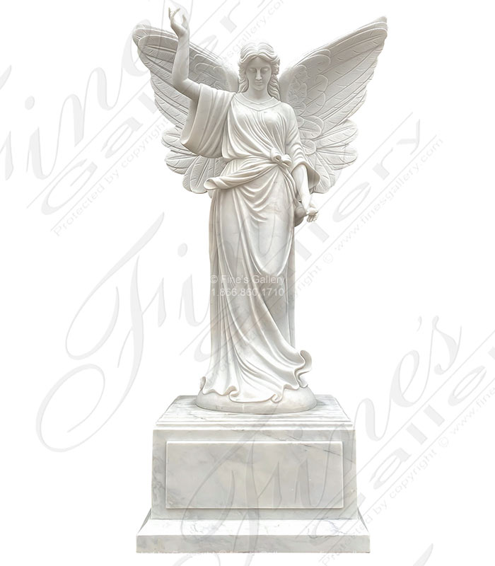 Angel with Trumpet Marble Monument