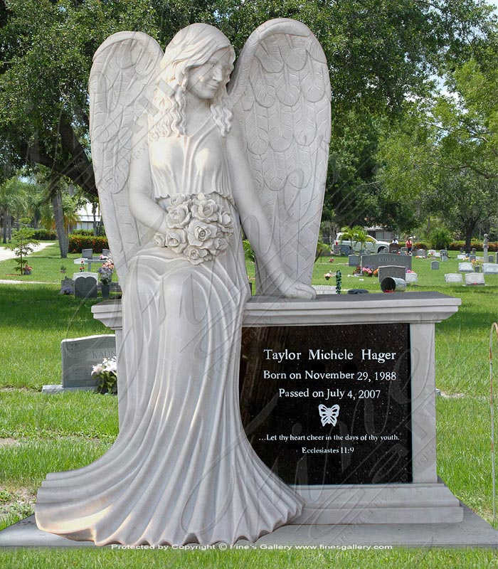 Female Angel Marble Memorial