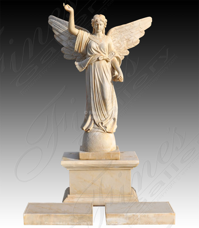 Angel with Trumpet Marble Memorial
