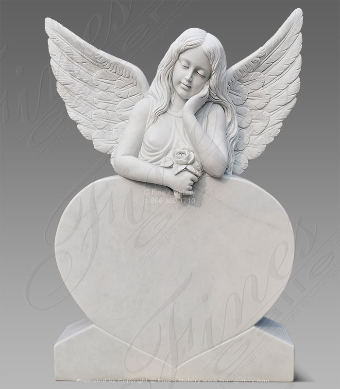 Daydreaming Angel Marble Monument