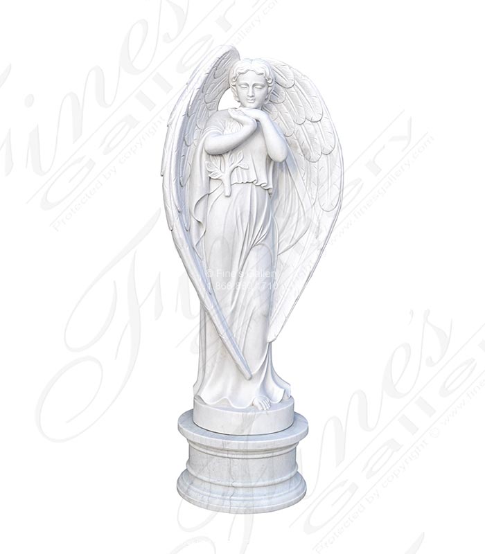 Heart Shape Winged Marble Angel