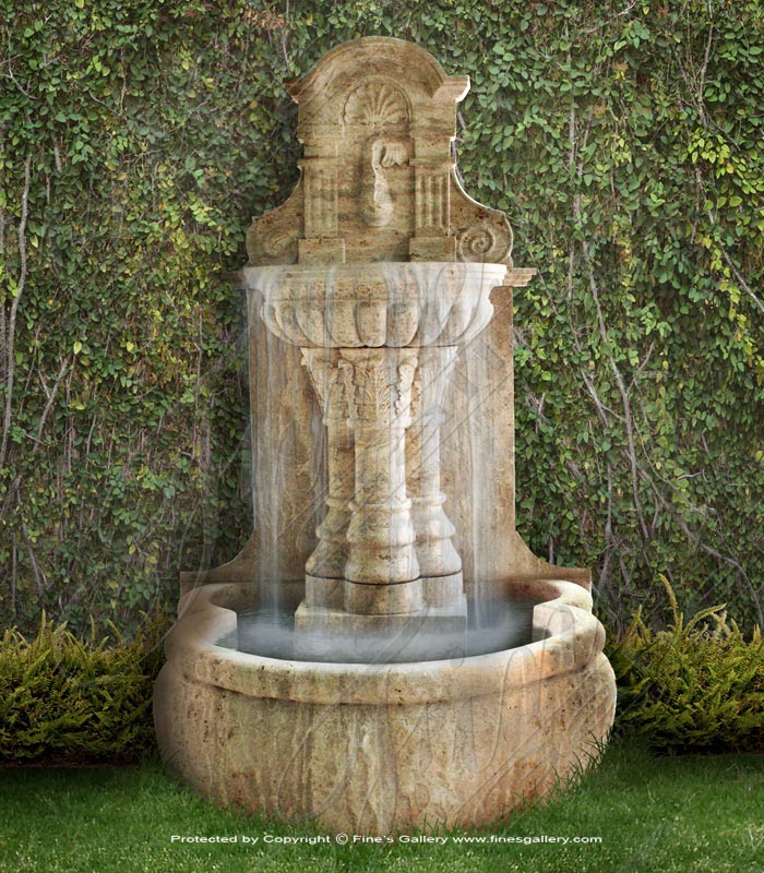 Tuscan Villa Travertine Wall Fountain