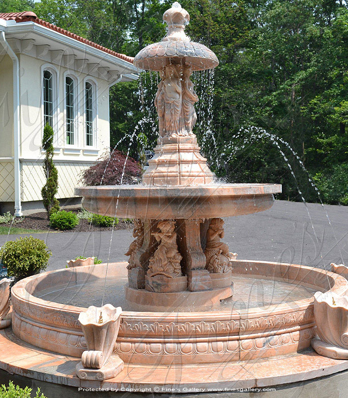 Roman Old World Marble Fountain