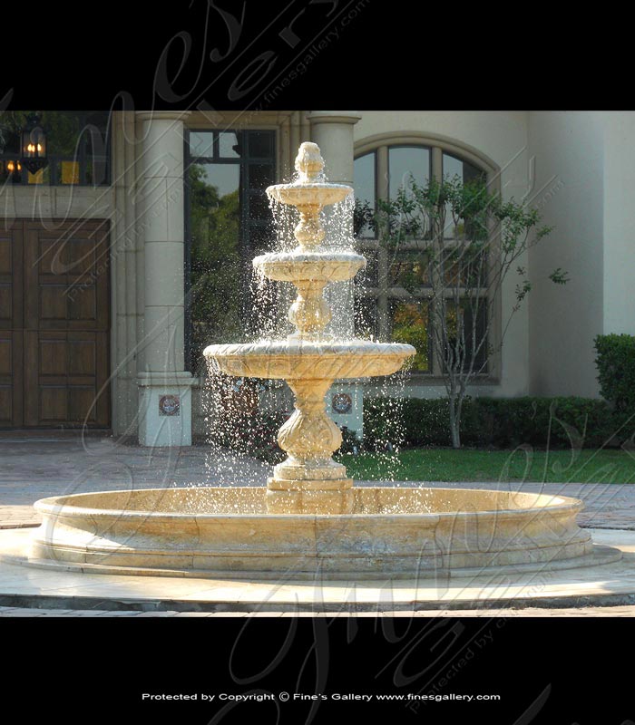 Coral Gables Travertine Motor Court Fountain