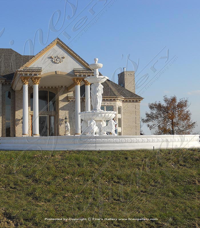 Monumental White Marble Fountain