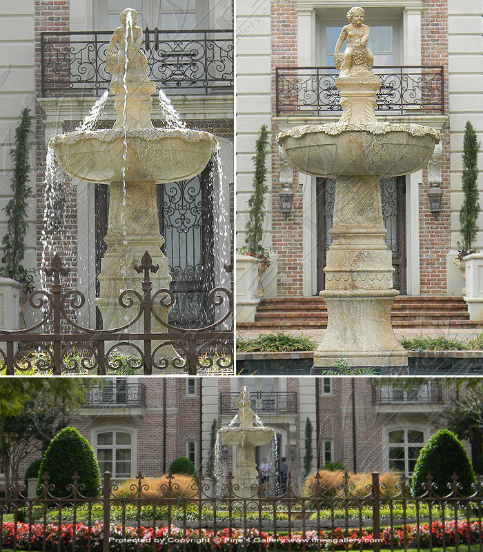 Rustic Italian Boy with Fish Fountain Feature