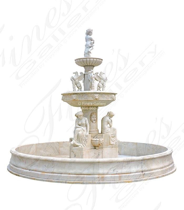 Antique White Greco Roman Fountain