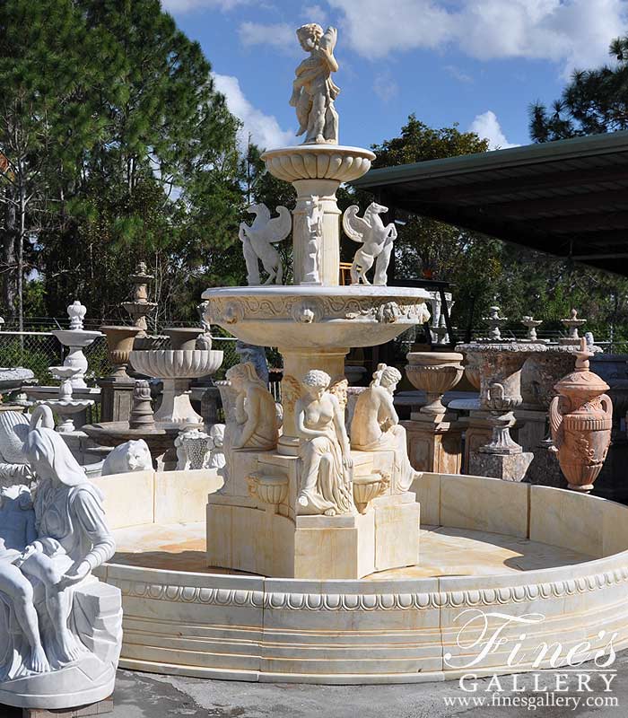 Antique White Greco Roman Fountain