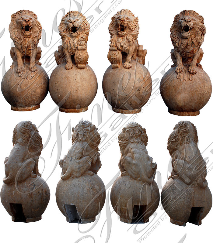 Set of Four Lions Fountains