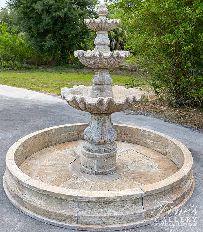 10 Ft Diameter Three Tiered Granite Fountain