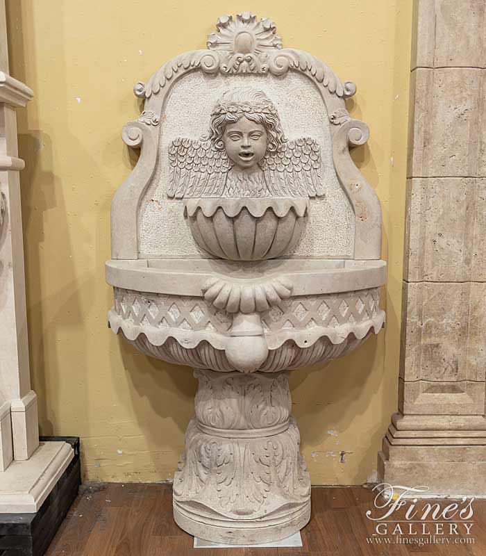 Rustic Tuscan Travertine Wall Fountain