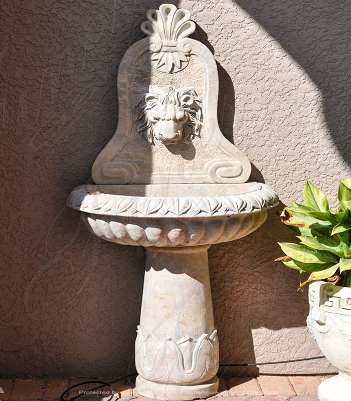 Simple Lion Head Wall Fountain