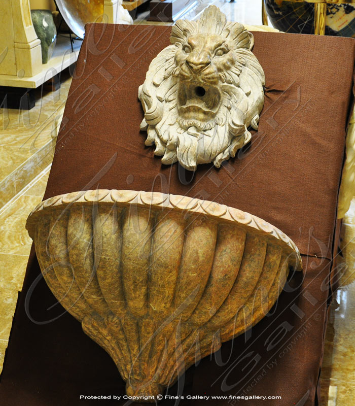 Mountable Lion Head Fountain in Marble