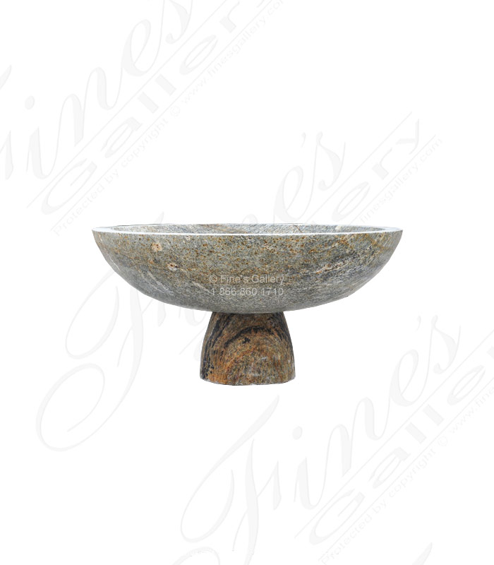 One Tier Fountain Bowl in Solid Granite