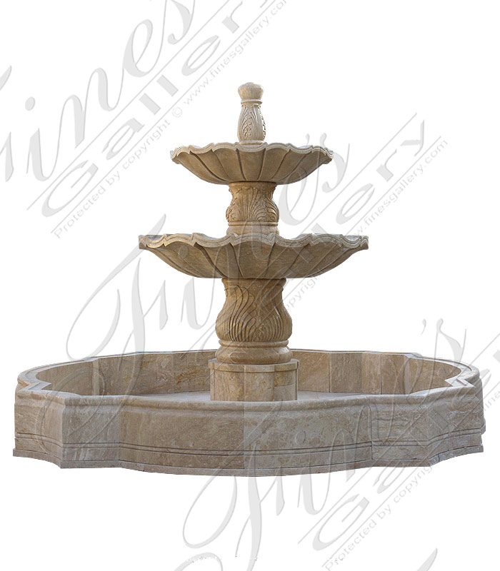 Tuscan Gardens Beige Travertine Fountain