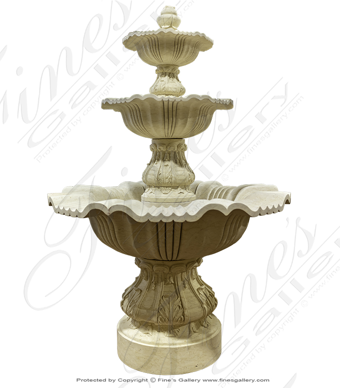 Refined Egyptian Cream Marble Fountain