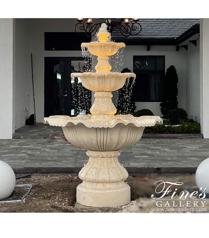 Refined Light Cream Marble Fountain