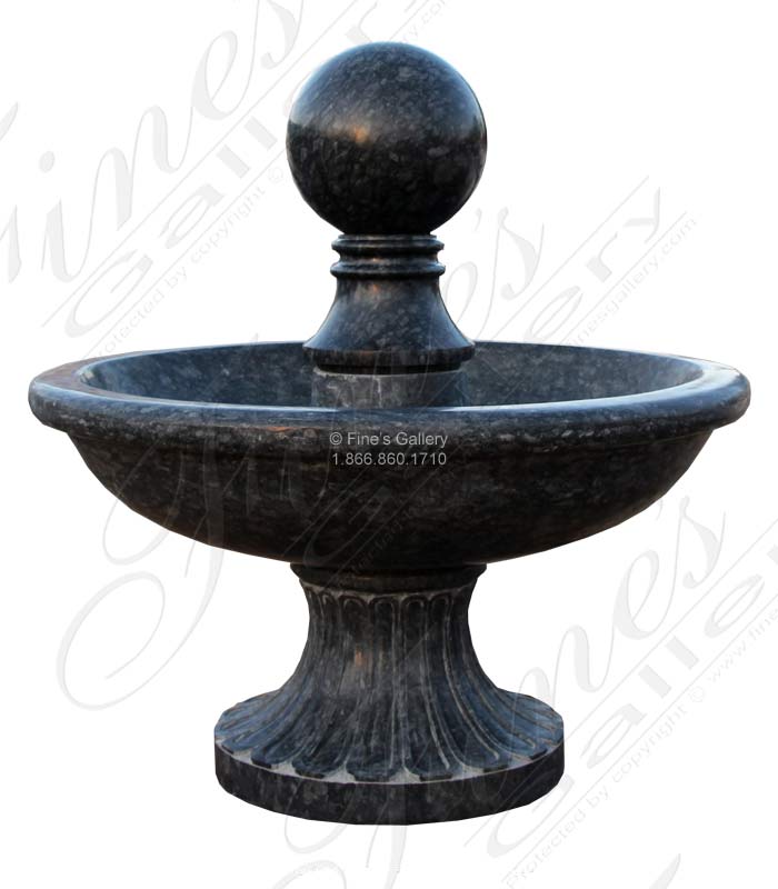 Contemporary Black Granite Sphere Fountain