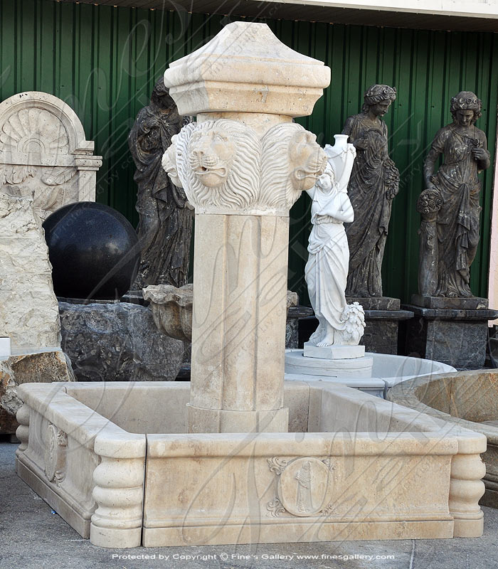 Italian Villa Travertine Fountain