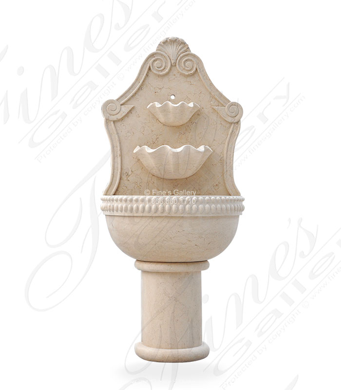 French Garden Fountain in Cream Marble